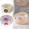 Stylish Winter Cat Bed Tunnel With Warm Long Plush Fabric Features Foldable Design Great For Cats And Dogs