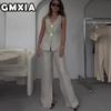 Fashion Women's Fashion Casual Solid Color Print Sleeveless V Neck Pants Suits