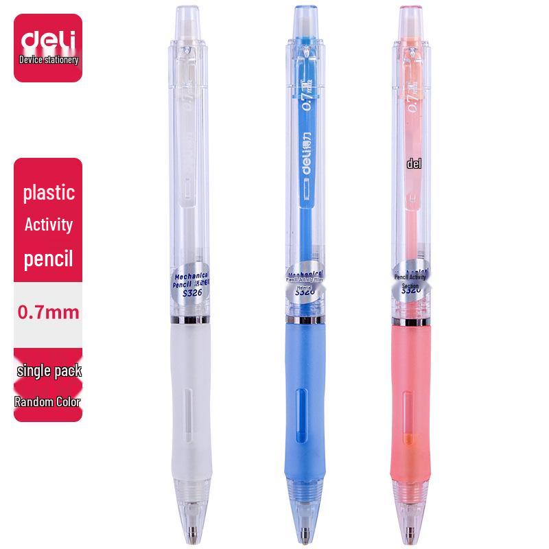 Deli Mechanical Pencil for Kids - Press-to-Use Plastic Drawing Pencil with Lead