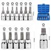 YFFSFDC 13-Piece Torx Bit Socket Set, Includes Drive, Star, Flower, and Recessed Torx Socket Wrenches (T8-T70)