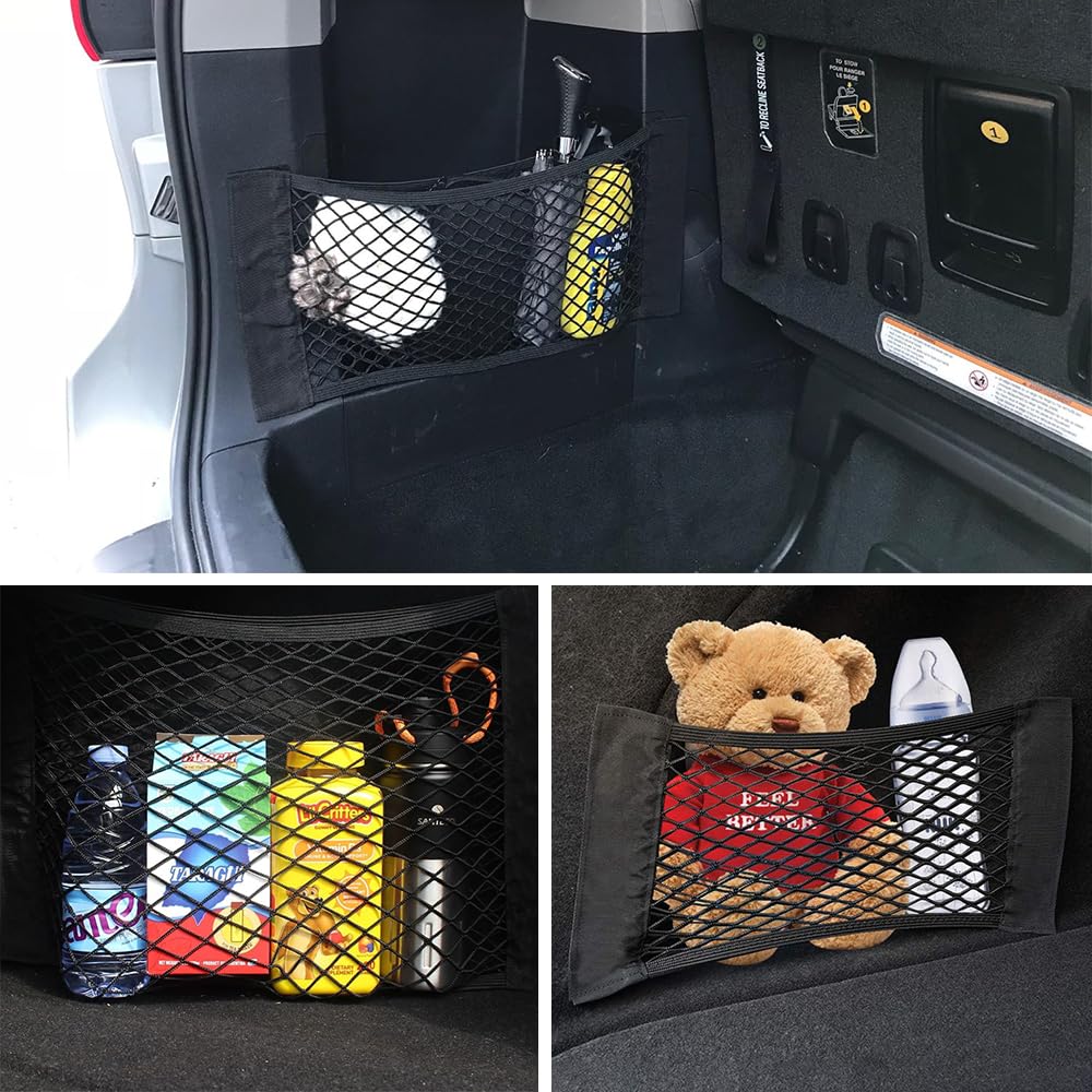 Car Mesh Net Car Easy Small Item Large Velcro Storage Seat Back Storage Compatible with For Back Pocket, Pocket, Pocket, Storage, Supplies,