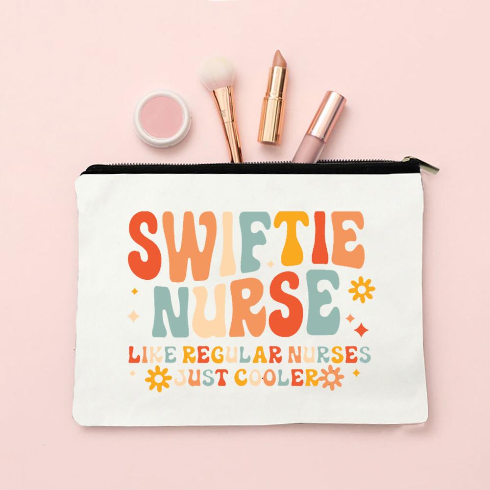 In My Nurse Era Print Women Cosmetic Bag Travel Neceser Toiletries Organizer Bags Women Canvas Make Up Case Best Gift for Nurse