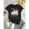 Europäische Größen 1 Stück Damen Freizeit-T-Shirt mit Rundhalsausschnitt und Cartoon-Schwein-Print, Modisches Kurzarm-Oberteil