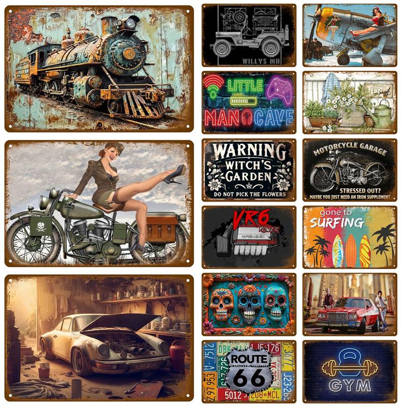 Kovový Sign Plakátové Desky Bar Retro Nástěnné Umění Plechový Značka Interiér Venkovní Estetický Pokoj Vintage Domácí Dekorace Předměty Dekorace Luxu