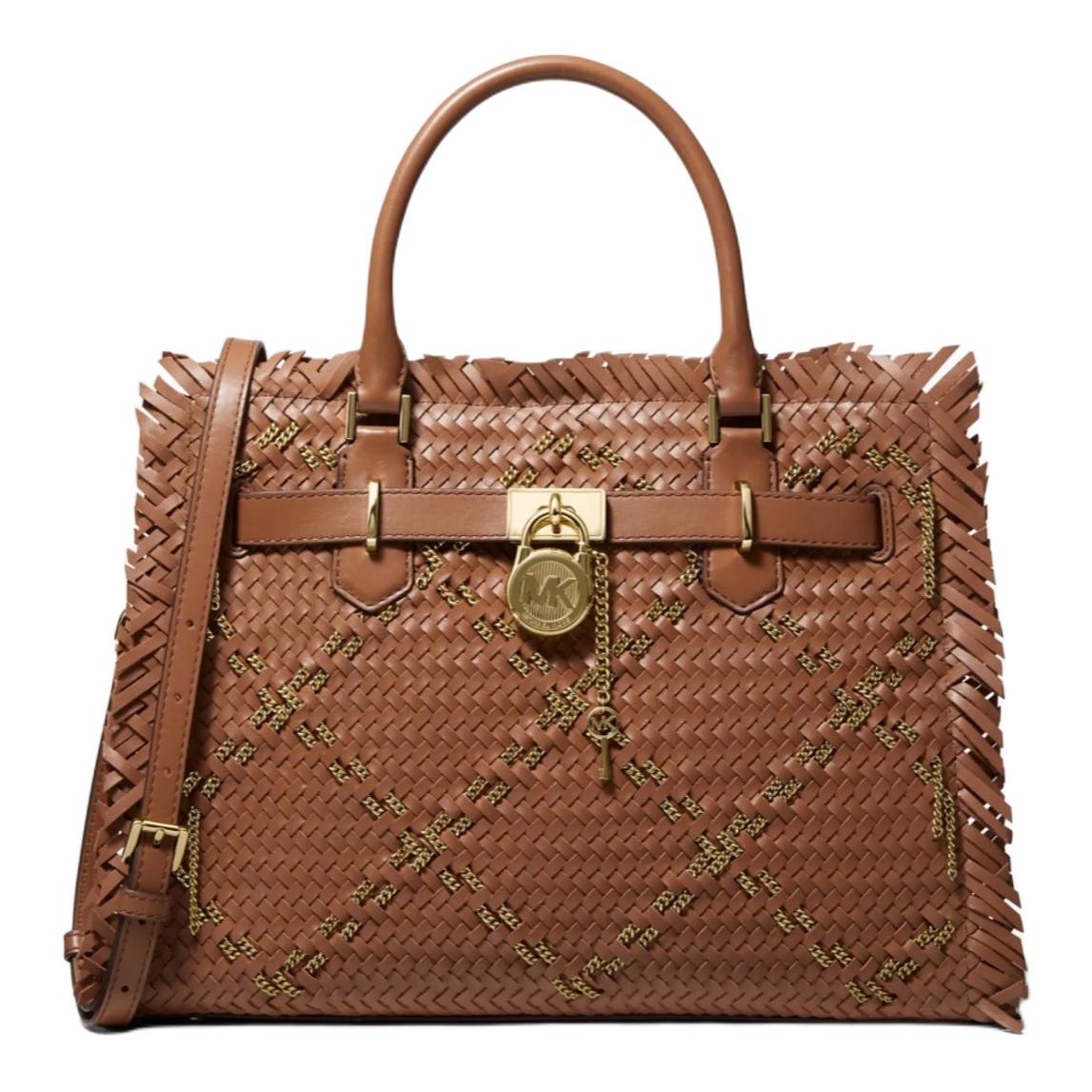 

Michael Kors Hamilton Logo Leather Shoulder Crossbody Handbag Medium Women handbags Brown 35S2GHMS2L-230 Basic Set (Bag+Dust Bag)