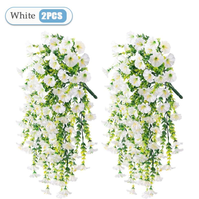 UV-Resistant Artificial Morning Glory Eucalyptus Hanging Decor Perfect for Home Garden Weddings Versatile Outdoor Holiday Decora