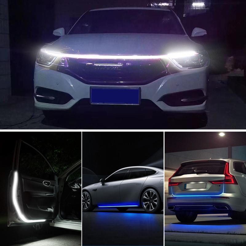 Universal Car Hood Daytime Running Light Strip Waterproof Flexible LED Auto Decorative Atmosphere Lamp Ambient Backlight Car Styling Accessories
