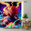2D Flat Naruto Anime Chibi Naruto Uzumaki Meditating In Forest Print Waterproof Shower Curtain For Bathroom Decor