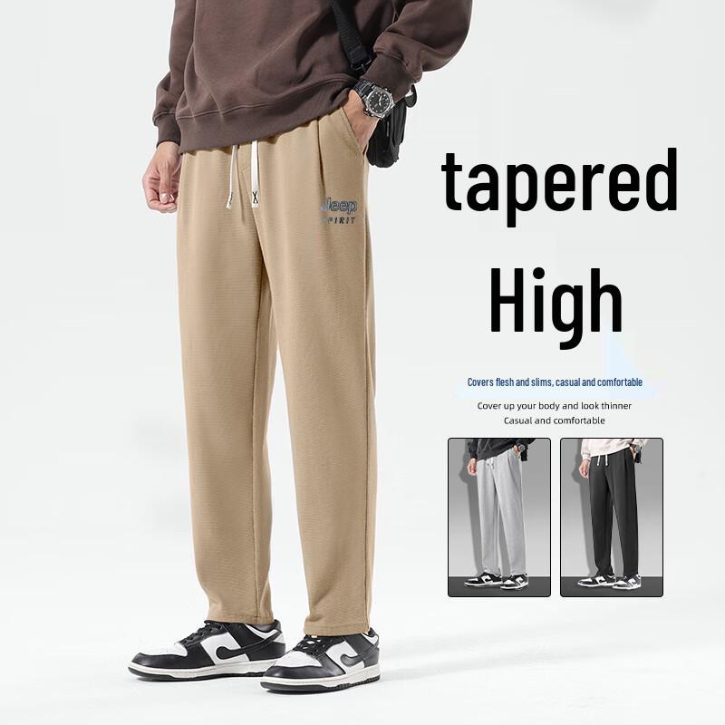 

JEEP SPIRIT Men s Waffle Weave Loose Straight Casual Pants 3XL