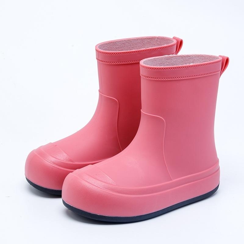 Japanese cute children's parent-child rain shoes women's students middle and older children's non-slip soft-soled rain boots velvet super soft waterp