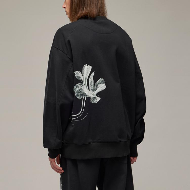 Y-3 SS24 Gfx Ft Crew Neck Printed Pullover Long Sleeve Sweatshirt Unisex Sweatshirt Black IN4337