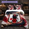 Japan Football Pattern 3 Pieces Bedding Set Soft Microfiber Duvet Cover with Pillow Cases for Bedroom