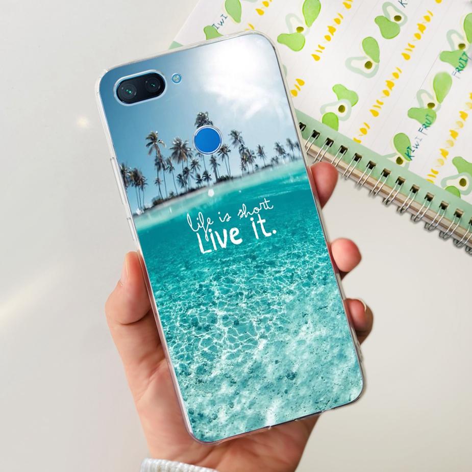 For Xiaomi Mi 8 Lite Case Cute Painted Cover Clear Silicone Phone Case For Xiaomi Mi 8 Lite 8Lite Back Cover 6.26'' Fundas Coque