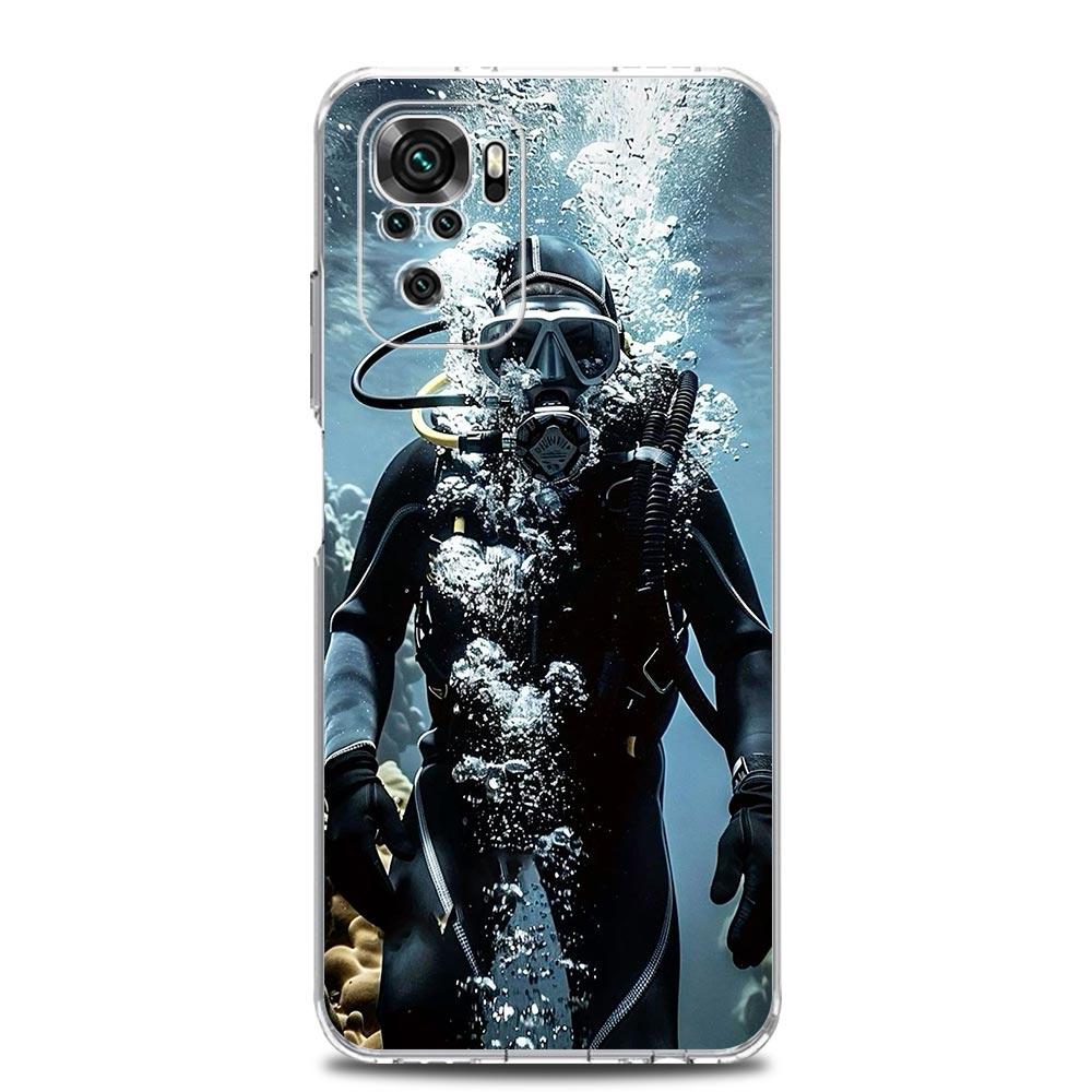 Phone Case For Xiaomi Redmi Note 15 14 13 12 4G 10 11 Pro Plus 5G 14C 13C 12C 10C Clear Soft TPU Cover Diver Diving