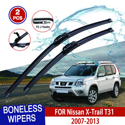 For Nissan X-Trail T31 2007-2013 Car Windshield Wiper U-type Soft Rubber Frameless Bracketless Car Wipers 24"+16"