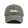 Hot Thanksgiving Flock Logo Print Washed Retro Print Baseball Cap Dad Hat Dad Hat