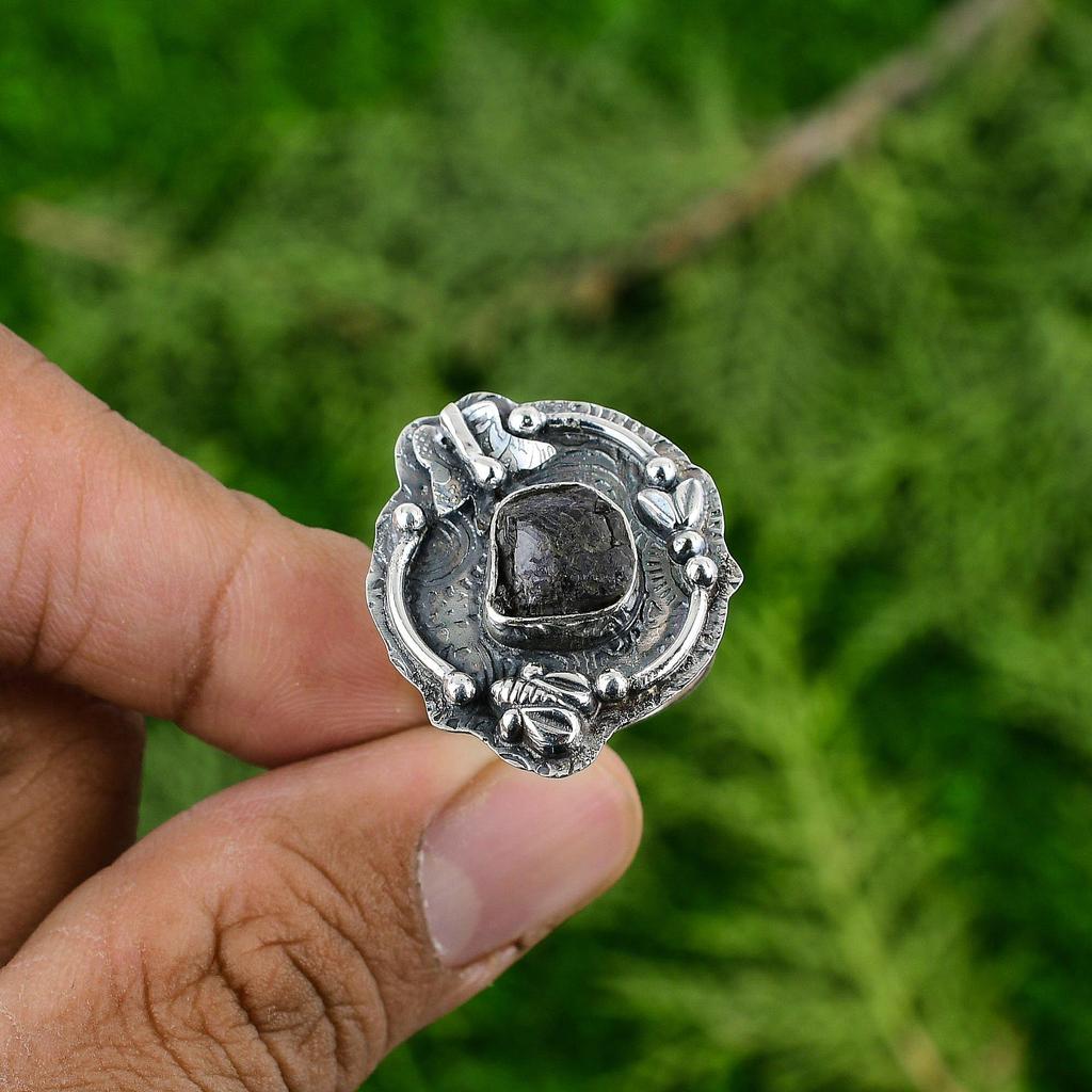 African Amethyst Stone Sterling Silver Engagement Solitaire Promise Ring Jewelry