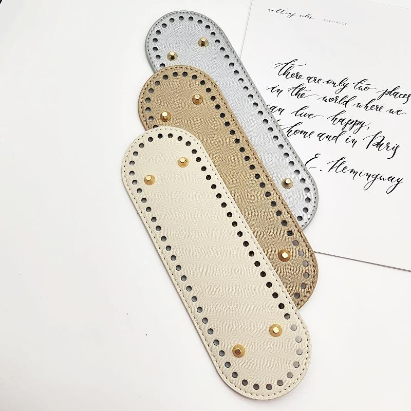 Fondi Ovali Lunghi in Ecopelle Borsa Base per Maglia all'Uncinetto Fatta a Mano Accessori per Decorazione Casa
