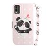 For Nokia C32 Pattern Design Folio Cover PU Leather Stand Wallet Phone Case with Strap