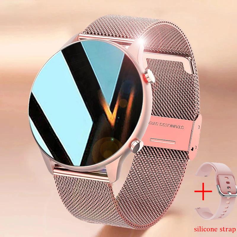 Bluetooth Anruf Smartwatch Damen EKG+PPG Multi-Sportmodus Fitnesstracker Wasserdicht Mode Damen Smartwatch Für Huawei