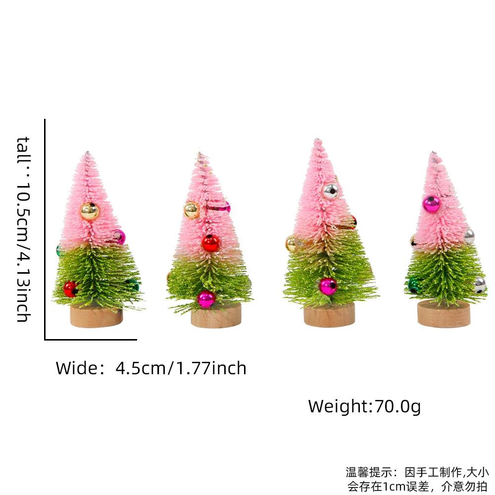 

4 шт. 10 см Мини Рождественская елка Градиентная Разноцветная Рождественская Маленький Кедр Реалистичная Пластиковая Искусственная Рождественская Сосна Настольное Украшение