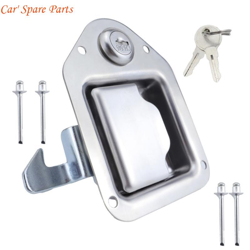 Y4UA Truck Tool Box Latches Stainless Steel Lock Replacement Handle with 2 For Campers Trailer Door ToolBox