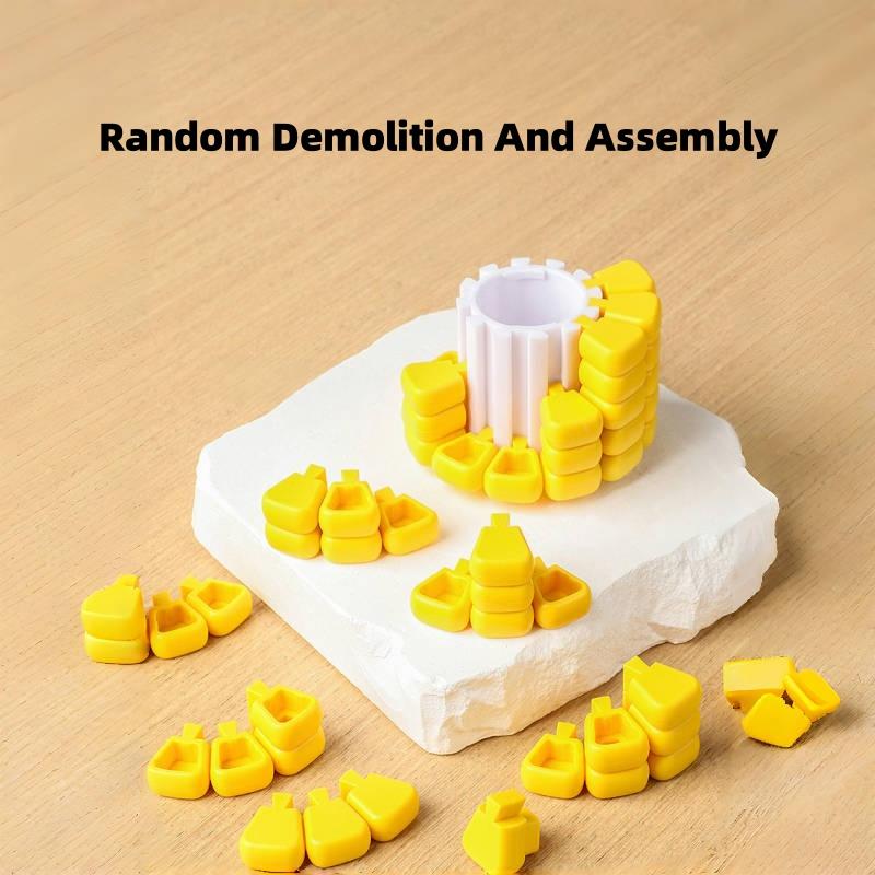 Mini Key Pendant Ab Corn Magic Cube Decompression Brain Burning Magic Cube Versatile Fidget Type Tetris Puzzle Toy