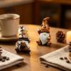 Cute Goblin Statue Mini Resin Coffee Gnome Ornaments, Sitting Bean Figurines, Figurines for Shop Kitchen Shelf Tabletop Decorations Bar Decor