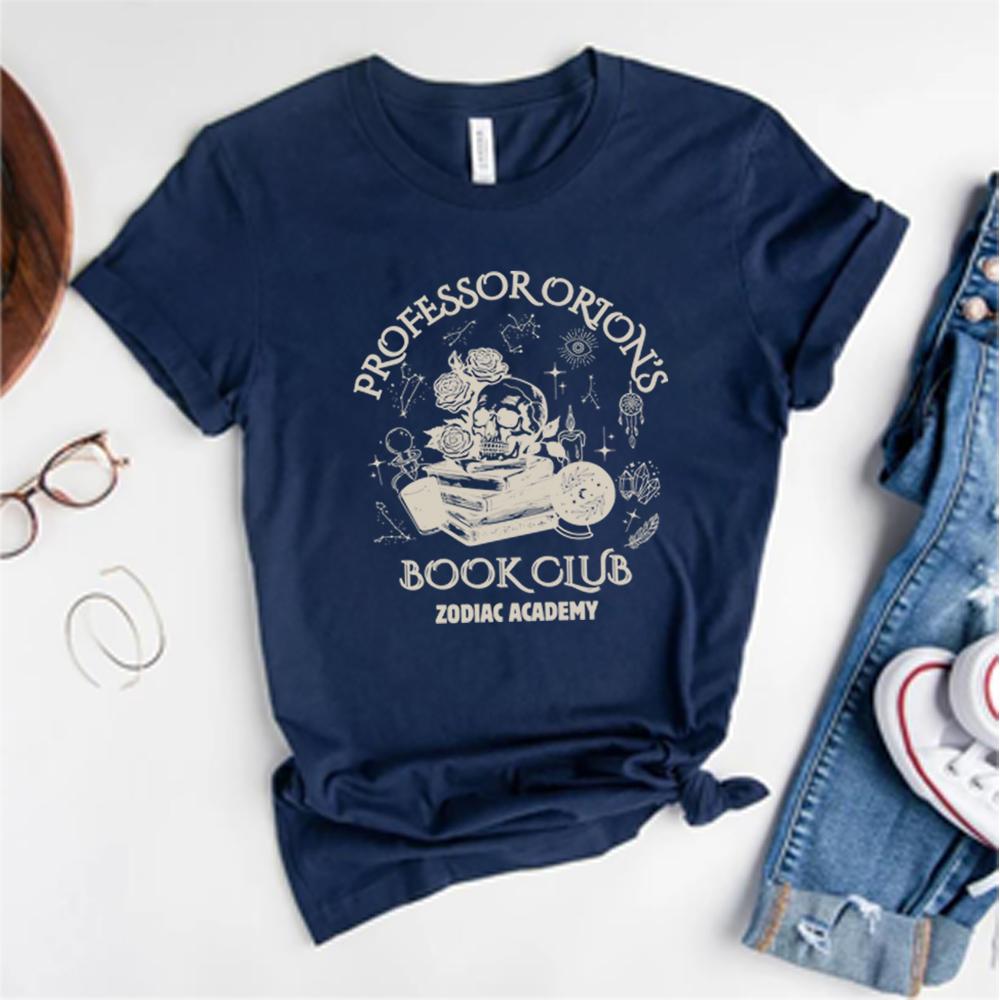 

Футболка Академия Зодиака Футболка Книжный клуб профессора Ориона Подарок для любителя книг Фэнтези-читателя Книжного червя Толстовка с круглым вырезом Подарок для нее 4XL