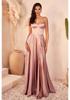 2025 Elegantes trägerloses Abendkleid mit Spaghettiträgern für Damen: Einfarbige, lange Kleider