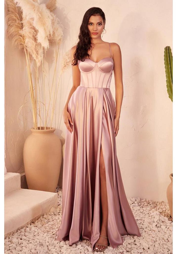 2025 Elegantes trägerloses Abendkleid mit Spaghettiträgern für Damen: Einfarbige, lange Kleider
