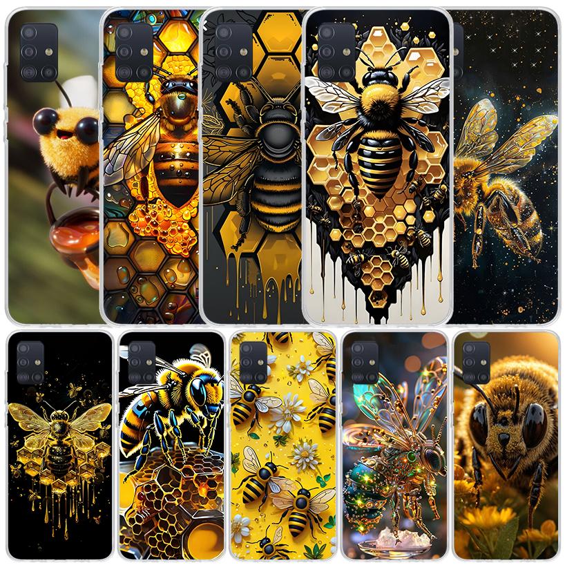 Bee Keeping Honey Animal Soft Cover for Samsung Galaxy A12 A22 A32 A52 A72 A02S Phone Case Note 20 Ultra 10 S10 Plus A51 A71 A50