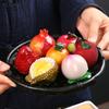 1pc Creative Tea Pet Ornaments Resin Color Changing Desk Decoration Fruit Model Sculpture Home Accessories Tea Table Crafts