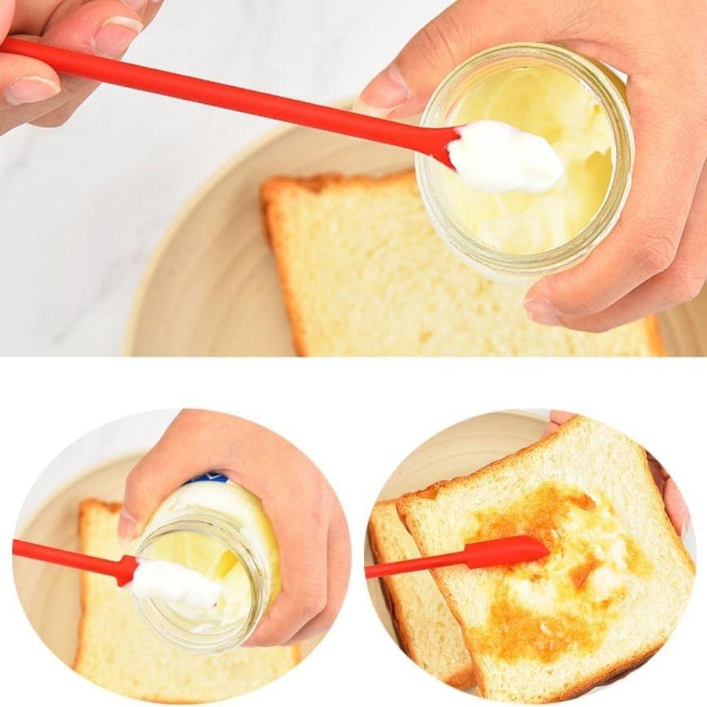 3Pcs/Set Multiple Sizes Silicone Spatula Tool Heat Resistant Mini Jam Spatula Cooking Baking