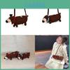 Adorable Cartoon Handmade Knitted Sausage Dog Crossbody Bag For Kids In Red And Blue