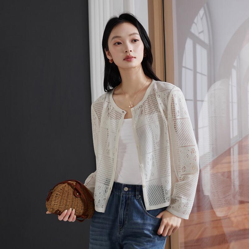 SOFSIL 2026 Summer French Lace Knit Cardigan XL