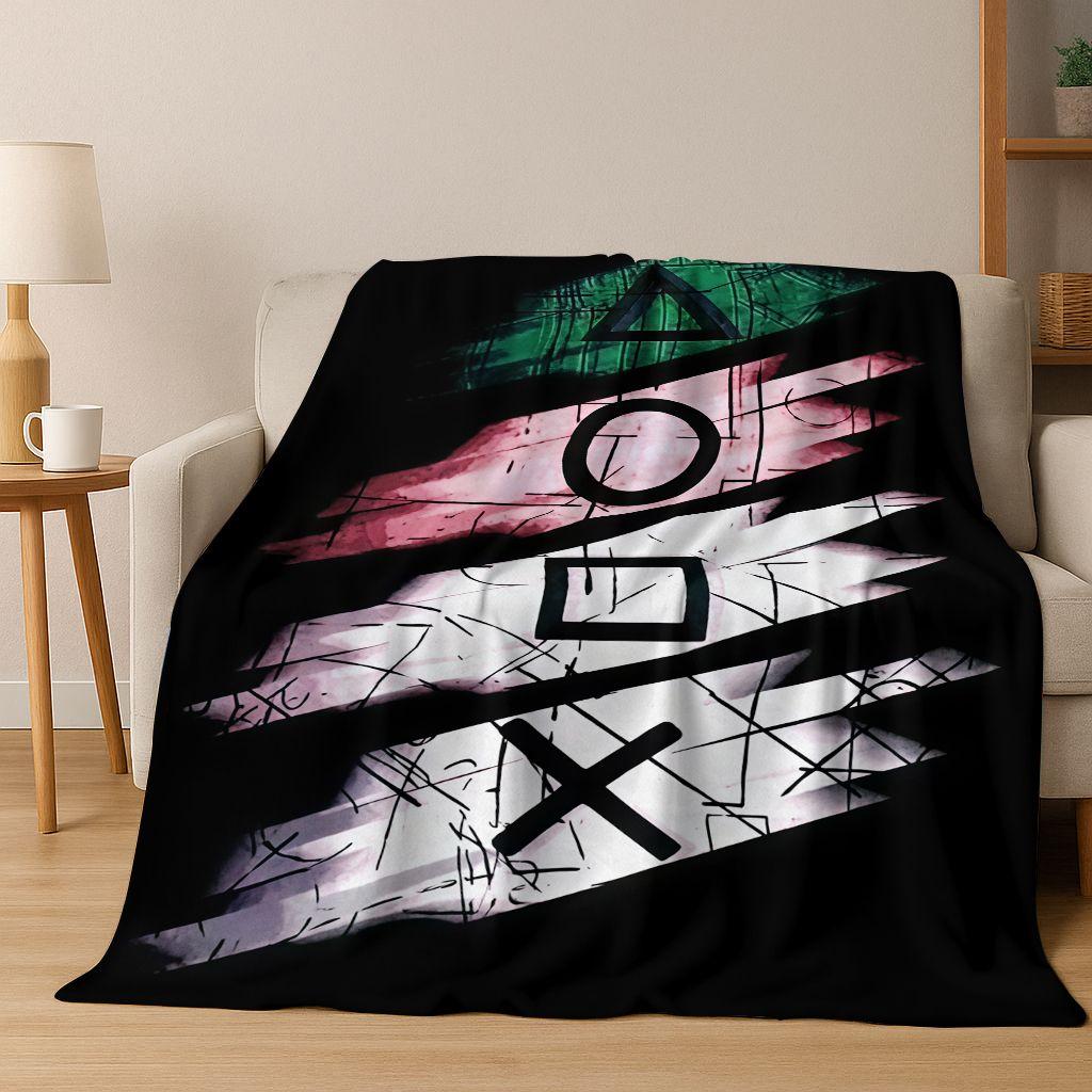 26 Style Gamer Zone Game Controller Flannel Blanket,Warm and Cozy Soft Throw Blanket for Home Bedroom Bed Sofa Travel Cover Kid