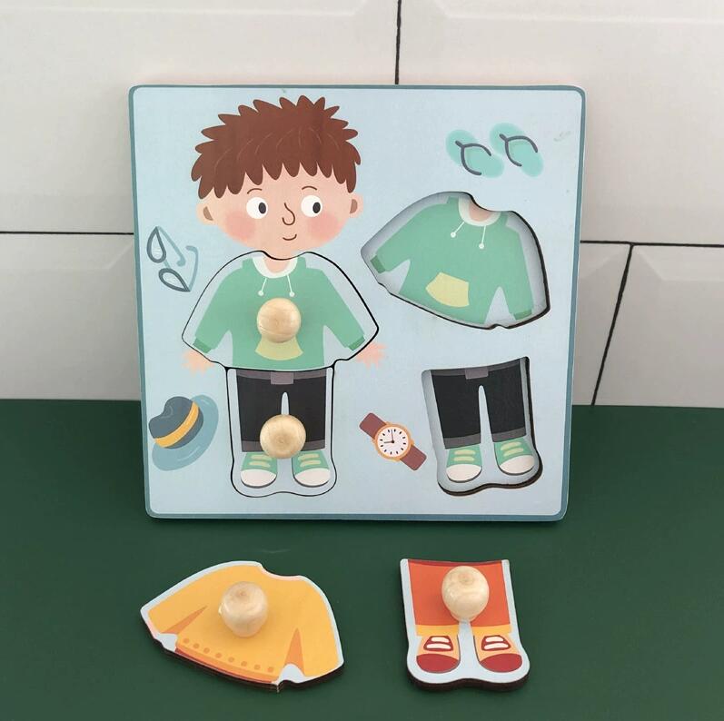 Wooden Body Cognitive Board Boy & Girl Body Organ Puzzles Kids Montessori Educational Toys for Children Toddlers 2 3 4 5 6 Years