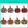 Pumpkin Eyecatching Colorful Earrings Wooden Festive Jewelry For Celebrations Fall