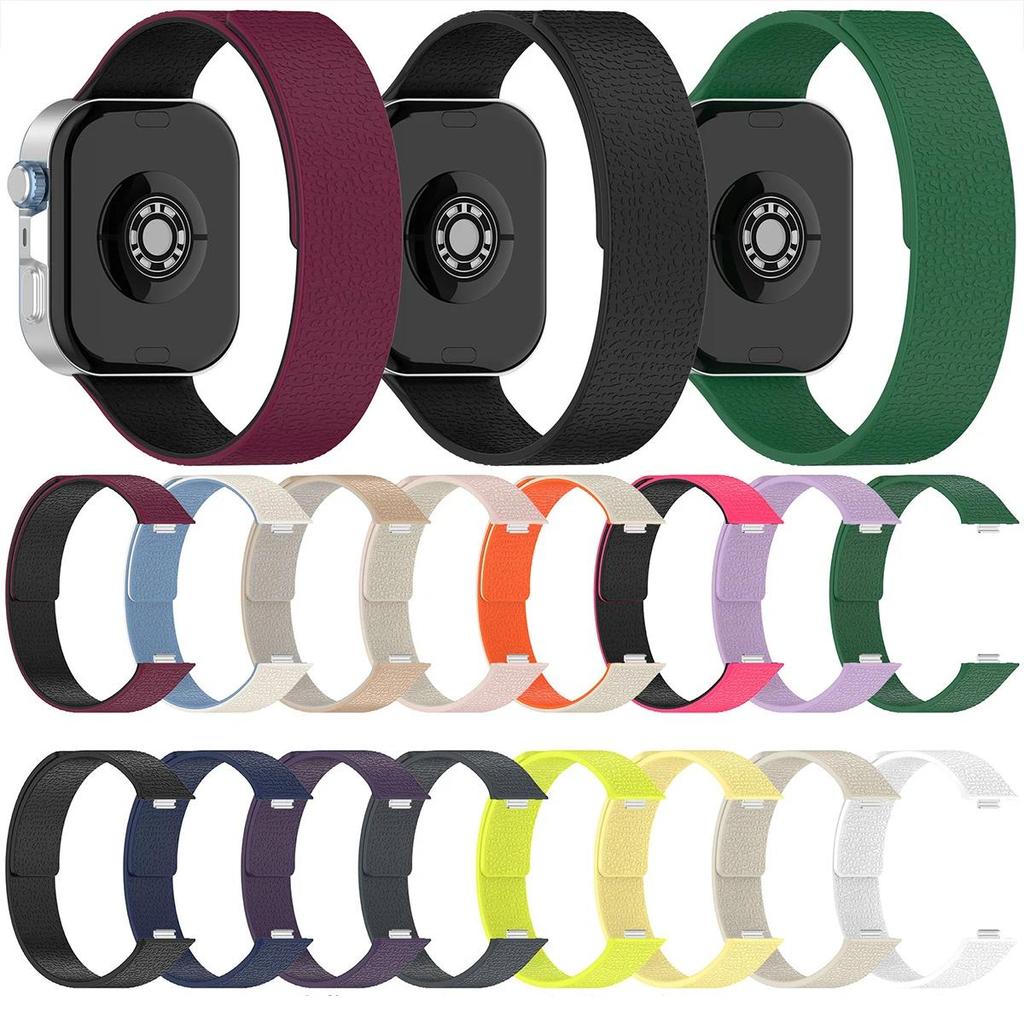 Lychee-patterned Strap for Huawei watch fit 5 5pro  Magnetic silicone loop Band for Huawei watch fit 3 4 4Pro sport Bracelet