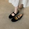 French temperament round head plush soft flat bottom Mary Jane single shoes women's shoes 2025 spring and autumn new skirt evening shoes