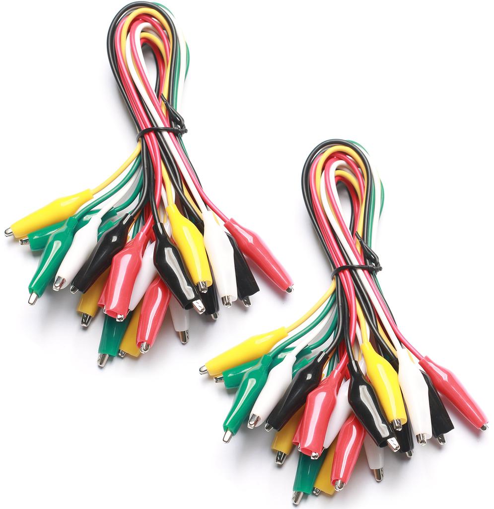10 Pieces &5 Colors Test Lead Set & Alligator Clips,19.7 inches Electrical DIY Test Leads Alligator Double-ended Crocodile Clips