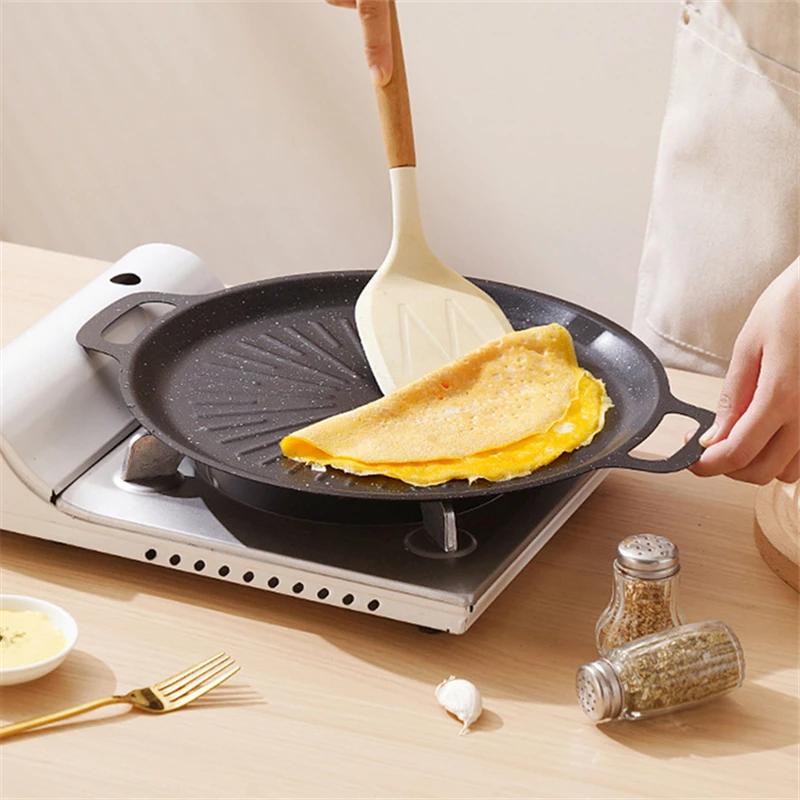 Grilling Pan Non-stick Baking Dishes Pans Multi-purpose Induction Cooker for Outdoor Camping Bakeware Steak Flat Coking Pan