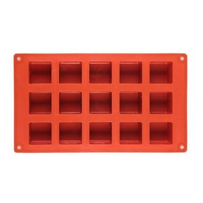 Dessert Chocolate Molds 15 Cavity Square Silicone Molds Mousses Cake Decorating Molds Baking Tool for Mousses Cake, Pastry