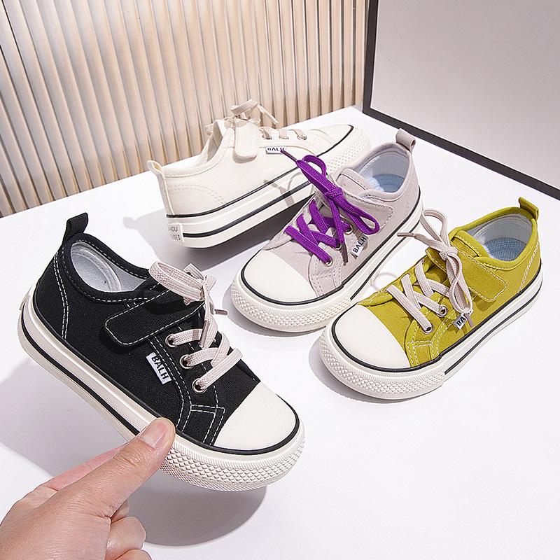 2025 Spring/Autumn Boys' Classic Canvas Shoes with Velcro for Kids - Skate and Kindergarten Shoes, Korean Style