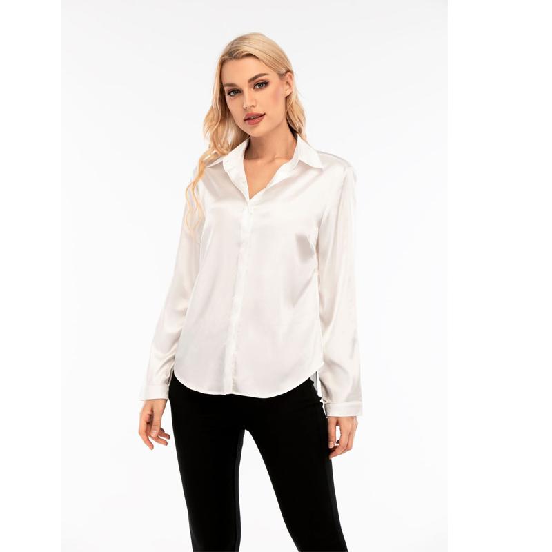 Womens V Neck Tops Ladies Long Sleeve Buttons Long Sleeve Casual T-Shirt Blouse