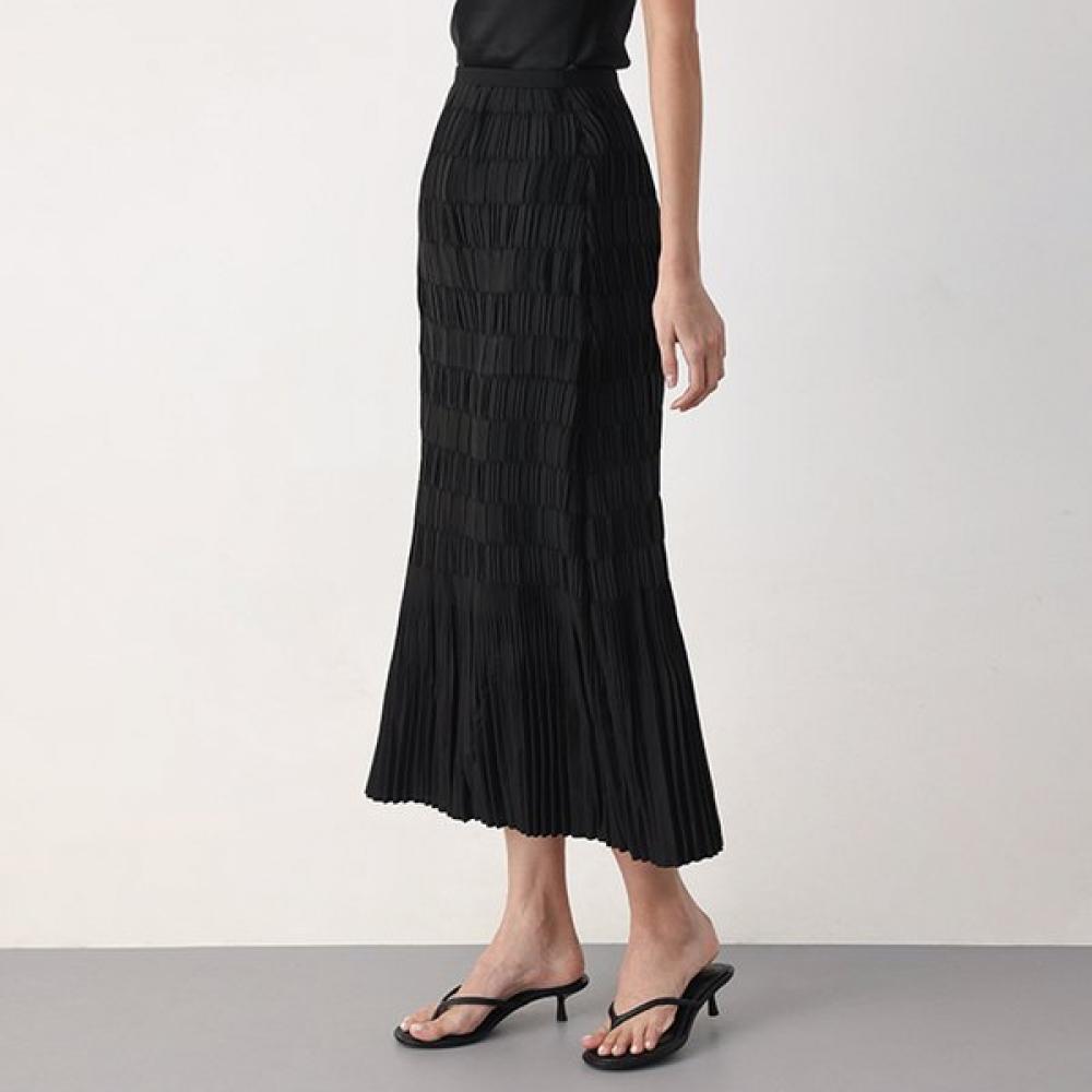 Rolly Pleats Skirt FREE/BLACK