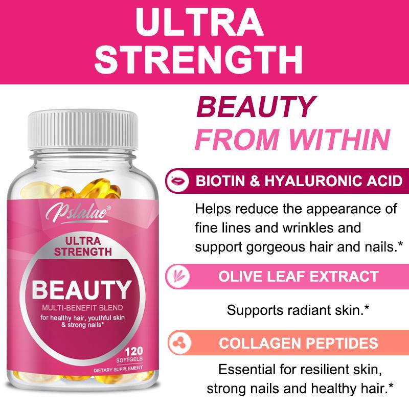 Capsule di peptidi di collagene, contenenti biotina ed estratti vitaminici, supporto immunitario, adatte sia per uomini che per donne.