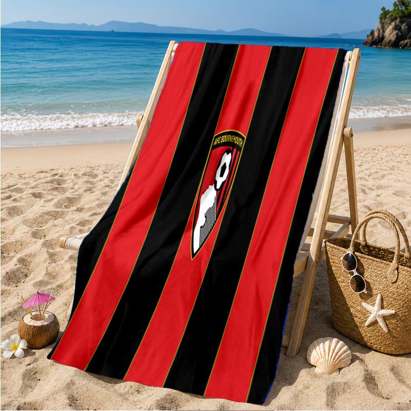 Afc Bournemouth Crest Beach Towel Microfiber Beach Towel, Lightweight and Quick-Dry, for Summer Travel, Swimming Pool Fan Birthday Gift