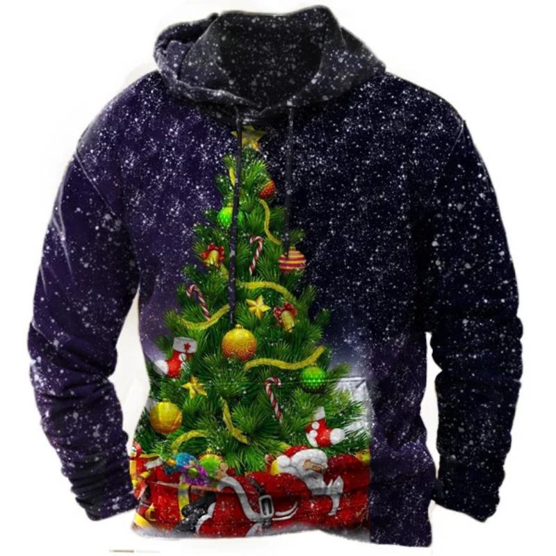2024 Casual men's Hooded Sweatshirt Fashion 3D Printed Long Sleeve Pullover Autumn And Winter Holidays Oversized men's Hoodies